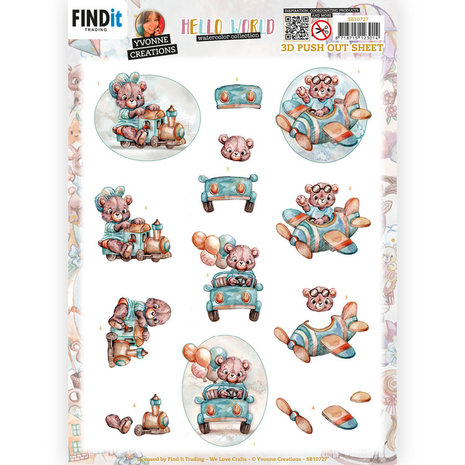Yvonne Creations 3D Push Out Hello World Playing Teddybear (SB10727) Yvonne Creations 3D Push Out Hello World Playing Teddybear (SB10727)