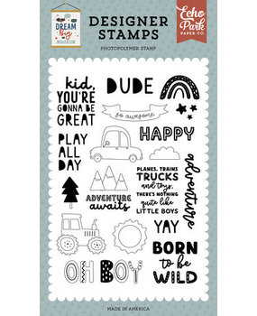 Echo Park Dream Big Little Boy Tractor And Car Clear Stamps (DBB304044)