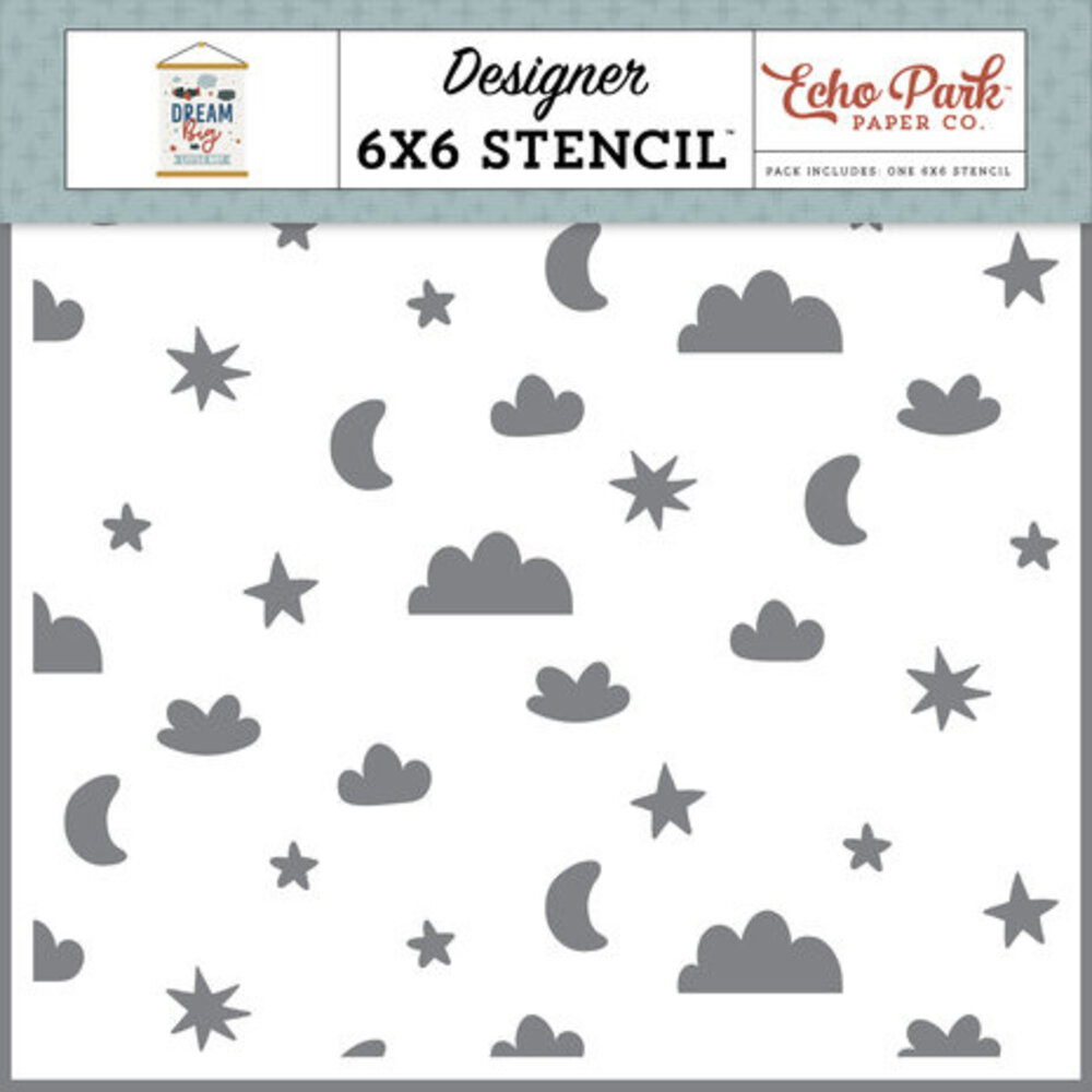 Echo Park Dream Big Little Boy To The Moon And Back Stencil (DBB304035) Echo Park Dream Big Little Boy To The Moon And Back Stencil (DBB304035)