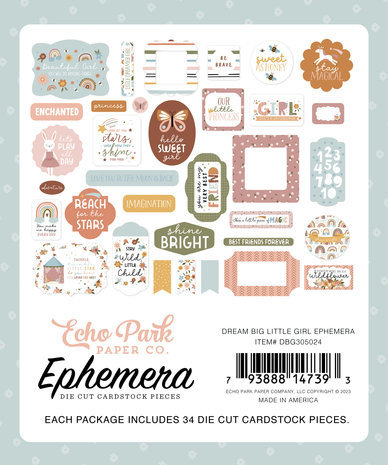 Echo Park Dream Big Little Girl Ephemera (DBG305024)