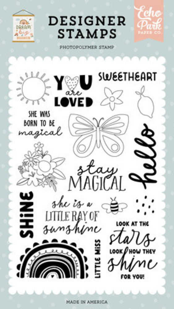 Echo Park Dream Big Little Girl Born To Be Magical Clear Stamps (DBG305043)