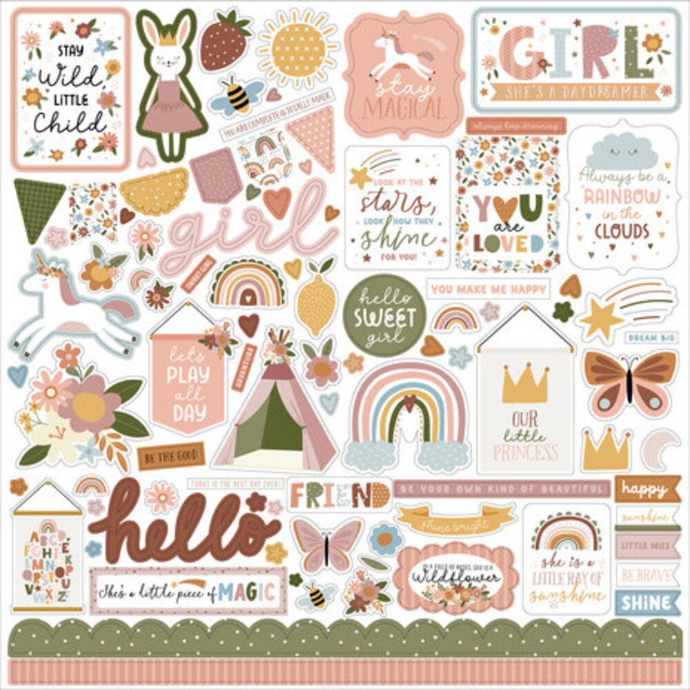 Echo Park Dream Big Little Girl 12x12 Inch Element Sticker (DBG305014)