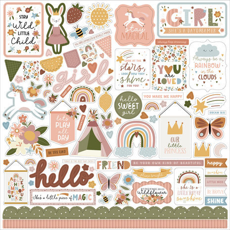 Echo Park Dream Big Little Girl 12x12 Inch Element Sticker (DBG305014)