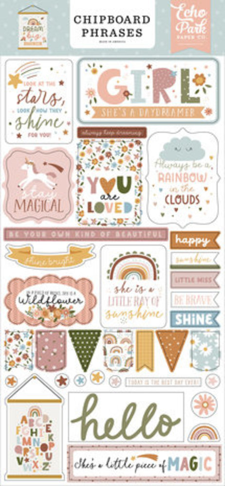 Echo Park Dream Big Little Girl 6x13 Inch Chipboard Phrases (DBG305022) Echo Park Dream Big Little Girl 6x13 Inch Chipboard Phrases (DBG305022)