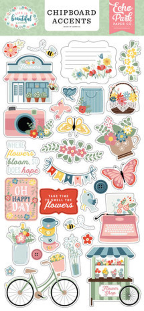 Echo Park Life Is Beautiful 6x13 Inch Chipboard Accents (LIB309021) Echo Park Life Is Beautiful 6x13 Inch Chipboard Accents (LIB309021)