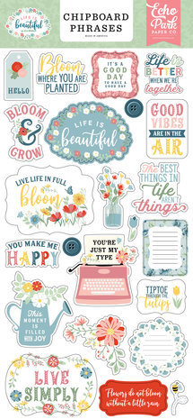Echo Park Life Is Beautiful 6x13 Inch Chipboard Phrases (LIB309022) Echo Park Life Is Beautiful 6x13 Inch Chipboard Phrases (LIB309022)