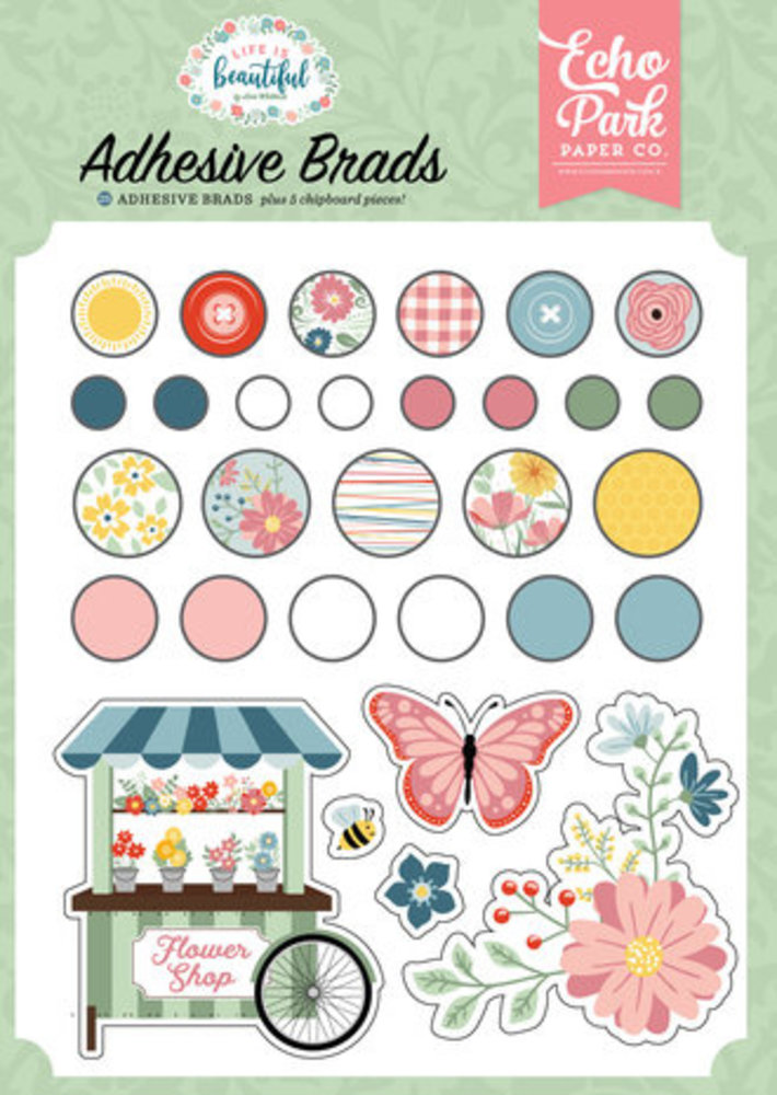 Echo Park Life Is Beautiful Adhesive Brads (LIB309020)