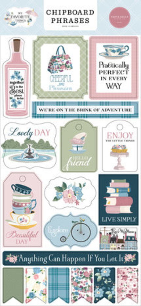 Carta Bella My Favorite Things 6x13 Inch Chipboard Phrases (CBMFT307022)