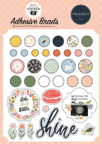 Carta Bella Here There And Everywhere Adhesive Brads (CBHTE308020) Carta Bella Here There And Everywhere Adhesive Brads (CBHTE308020)