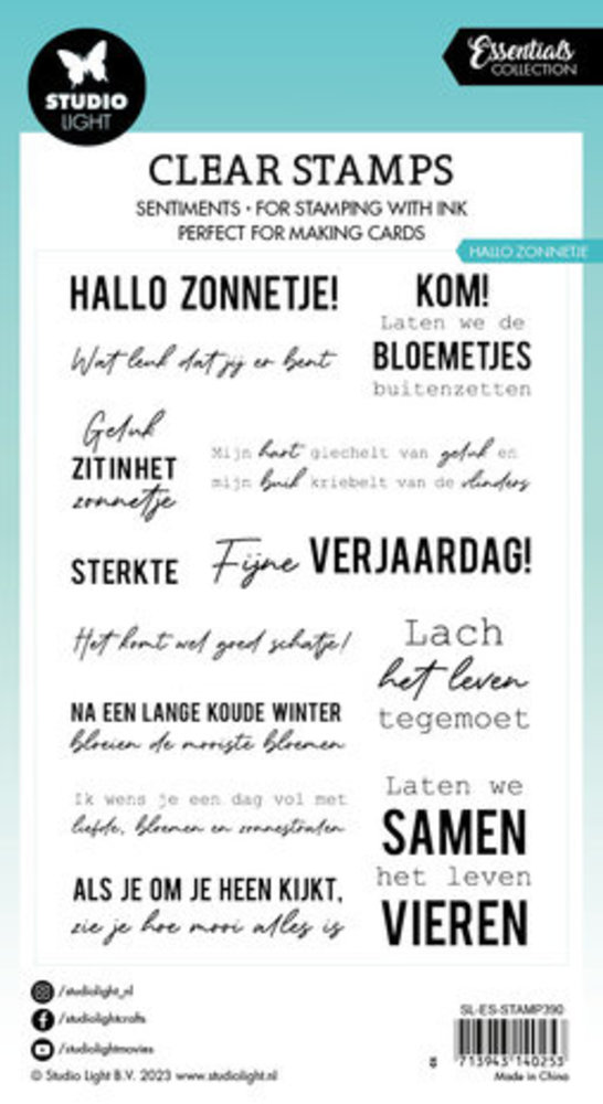 Studio Light Essentials Clear Stamp Hallo Zonnetje (SL-ES-STAMP390) Studio Light Essentials Clear Stamp Hallo Zonnetje (SL-ES-STAMP390)