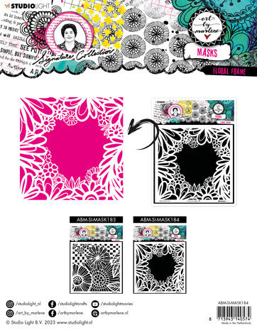 Studio Light Signature Collection Masking Stencil Floral Frame (ABM-SI-MASK184)