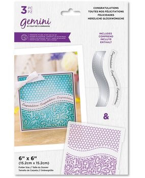 Gemini Congratulations Embossing Folder, Stamp & Die Set (GEM-EF6-CONGRAT) Gemini Congratulations Embossing Folder, Stamp & Die Set (GEM-EF6-CONGRAT)