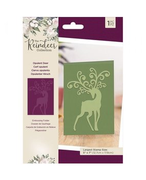Crafter's Companion The Reindeer Collection Opulent Deer 5x7 Inch Embossing Folder (TRC-EF5-OPDE)