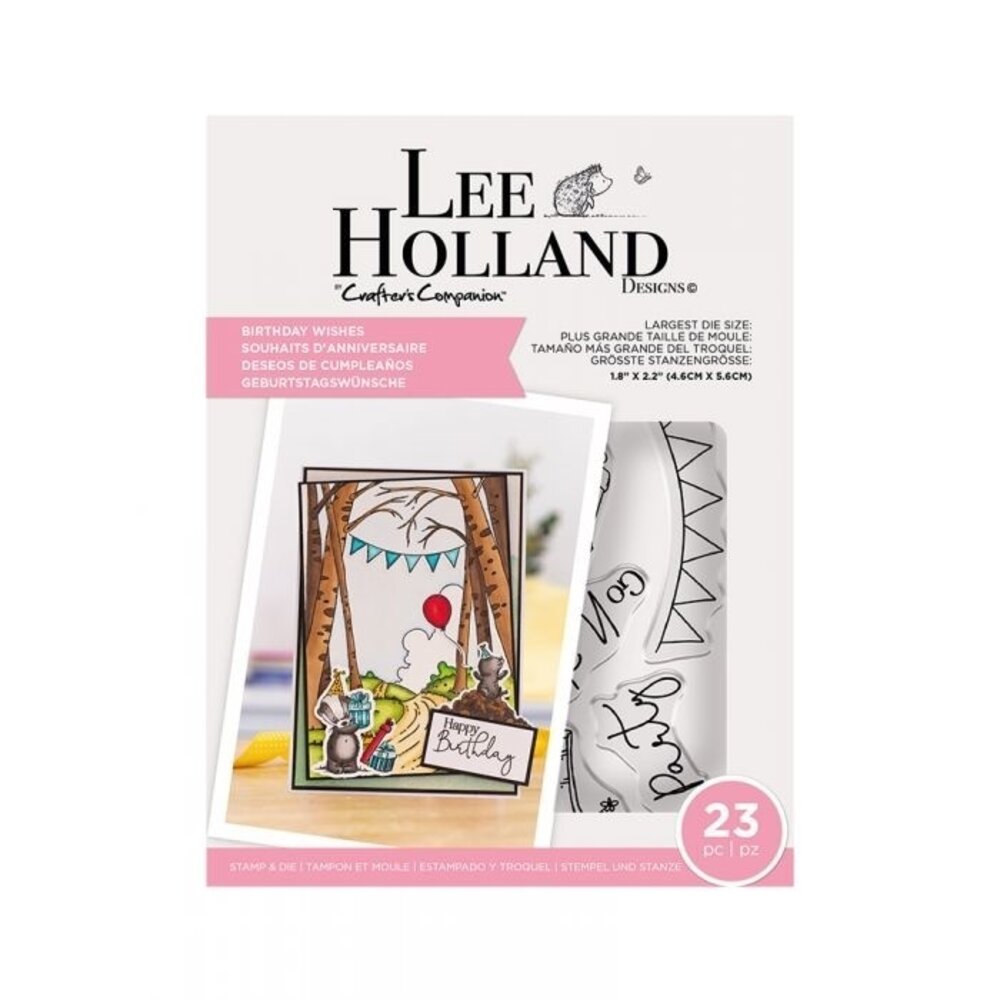 Crafter's Companion Lee Holland Birthday Wishes Stamp & Die (LH-STD-BIRWI)
