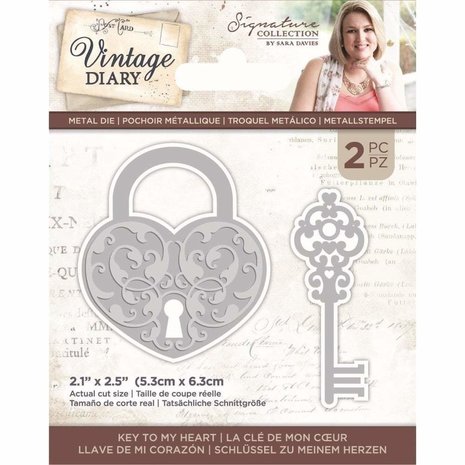 Crafter's Companion Vintage Diary Key to my Heart Dies (S-VD-MD-KTMH)