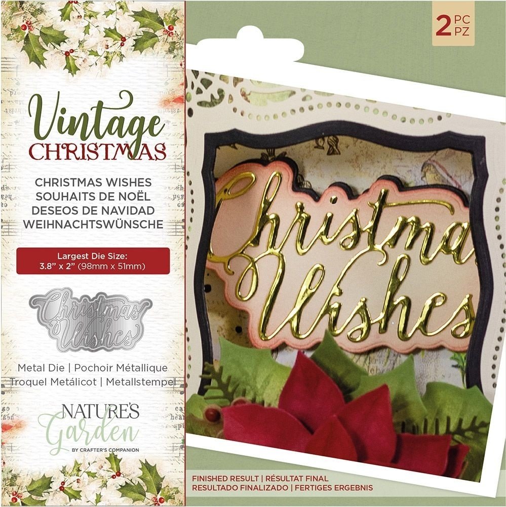 Crafter's Companion Vintage Christmas Christmas Wishes Dies (NG-VIN-MD-CWI) Crafter's Companion Vintage Christmas Christmas Wishes Dies (NG-VIN-MD-CWI)