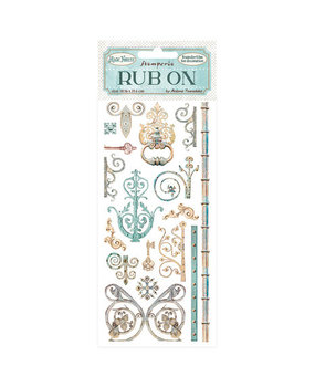 Stamperia Magic Forest 4x8,5 Inch Rub-On Keys And Decorations (DFLRB22)