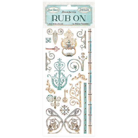 Stamperia Magic Forest 4x8,5 Inch Rub-On Keys And Decorations (DFLRB22)