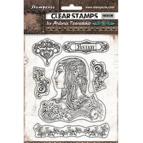 Stamperia Magic Forest Clear Stamps Amazon (WTK169)