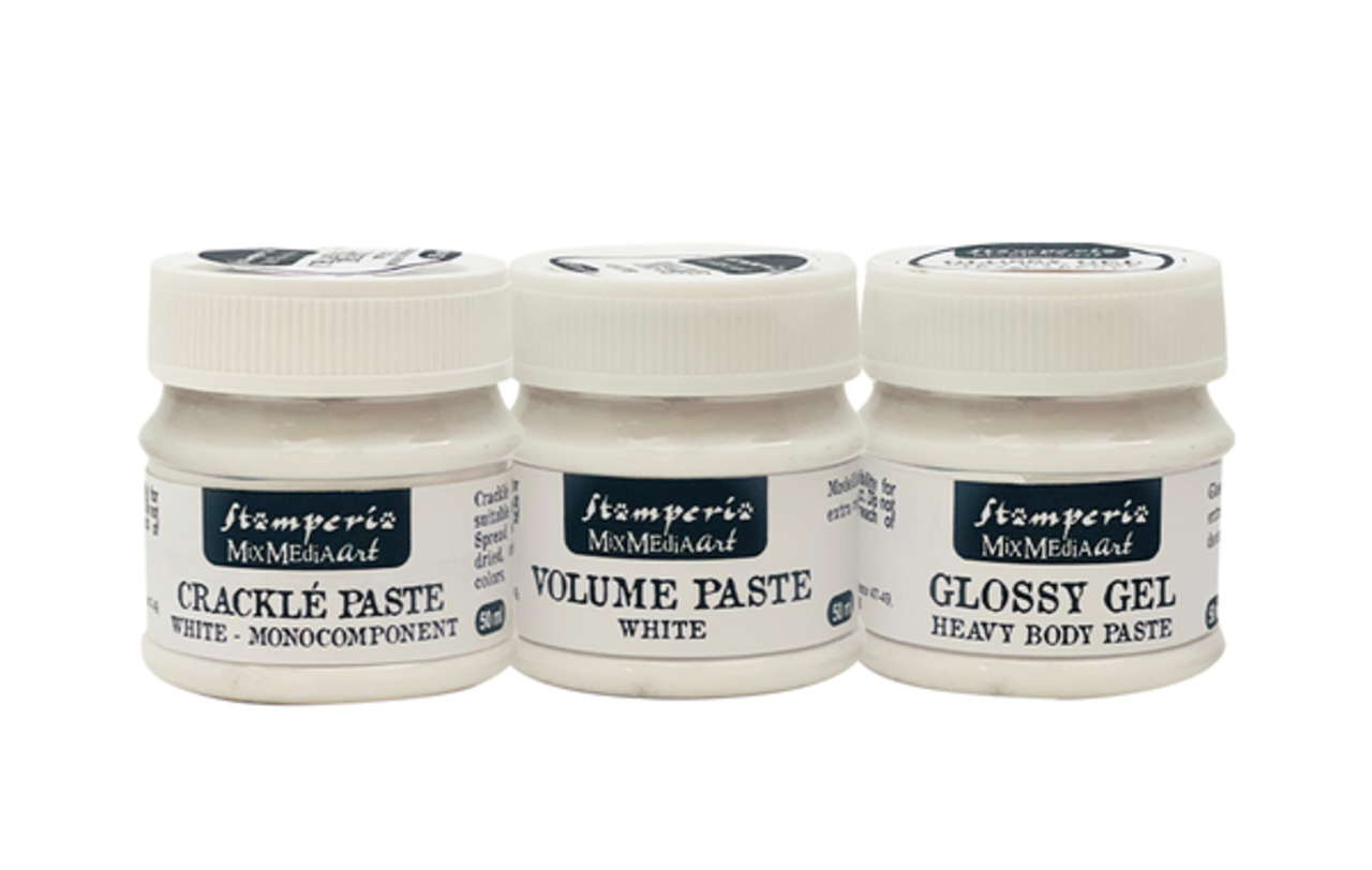 Stamperia Mixed Media Art Selection Volume/Glossy/Crackle (3x50ml) (K3PXMM) Stamperia Mixed Media Art Selection Volume/Glossy/Crackle (3x50ml) (K3PXMM)
