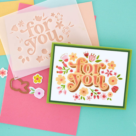 Spellbinders Layered Stencil Collection Floral For You Stencil & Die Bundle (BD-0749)