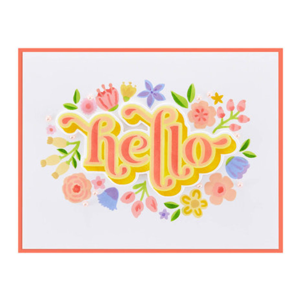 Spellbinders Layered Stencil Collection Floral Hello Dies (S3-472) Spellbinders Layered Stencil Collection Floral Hello Dies (S3-472)