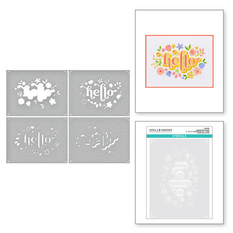 Spellbinders Layered Stencil Collection Layered Floral Hello Stencils (STN-051) Spellbinders Layered Stencil Collection Layered Floral Hello Stencils (STN-051)
