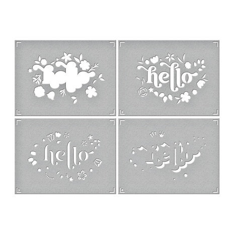 Spellbinders Layered Stencil Collection Layered Floral Hello Stencils (STN-051) Spellbinders Layered Stencil Collection Layered Floral Hello Stencils (STN-051)