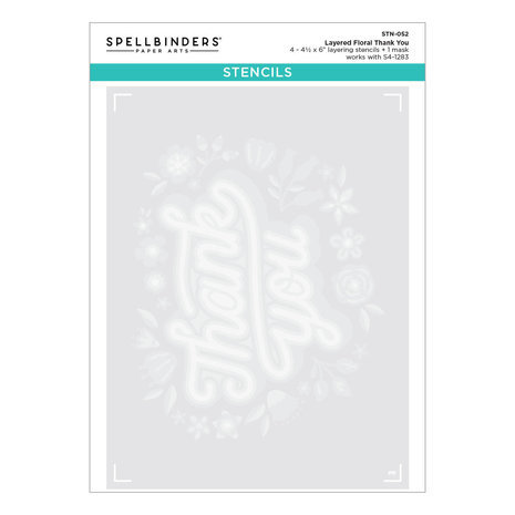 Spellbinders Layered Stencil Collection Layered Floral Thank You Stencils (STN-052)