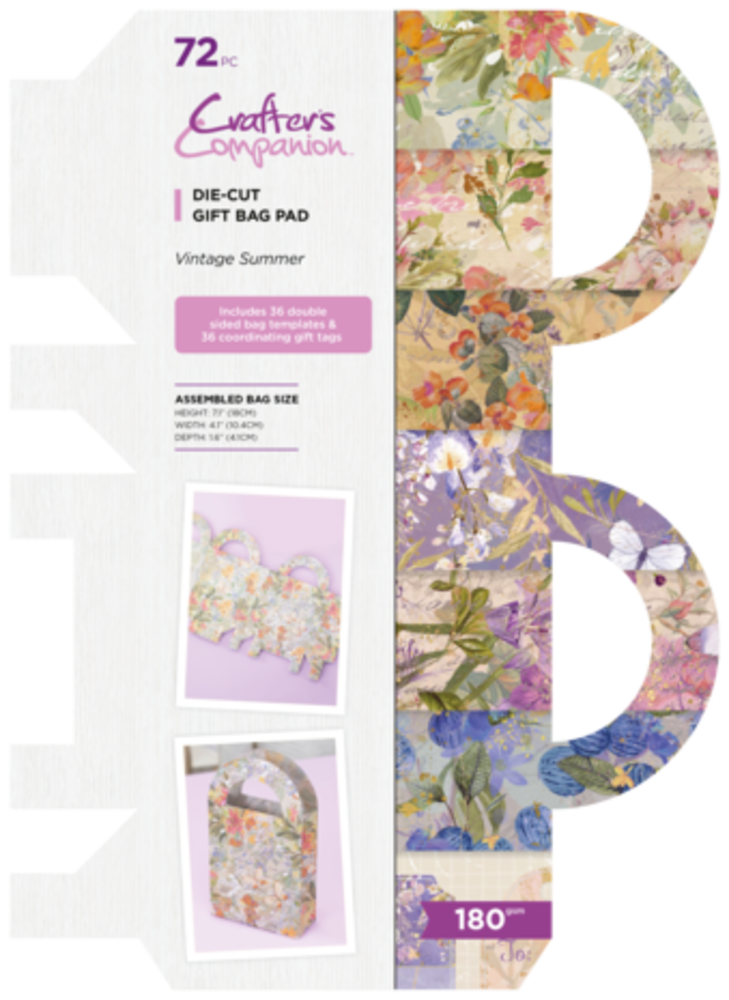 Crafter's Companion Vintage Summer Die-Cut Gift Bag (CC-PAD-GIFT-VISU) Crafter's Companion Vintage Summer Die-Cut Gift Bag (CC-PAD-GIFT-VISU)
