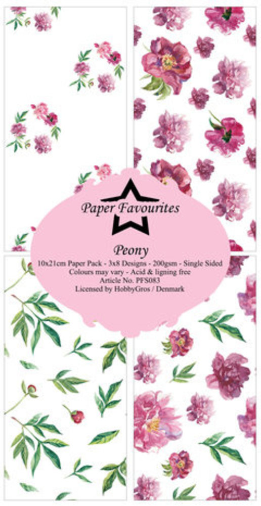 Paper Favourites Peony Slimline Paper Pack (PFS083) Paper Favourites Peony Slimline Paper Pack (PFS083)