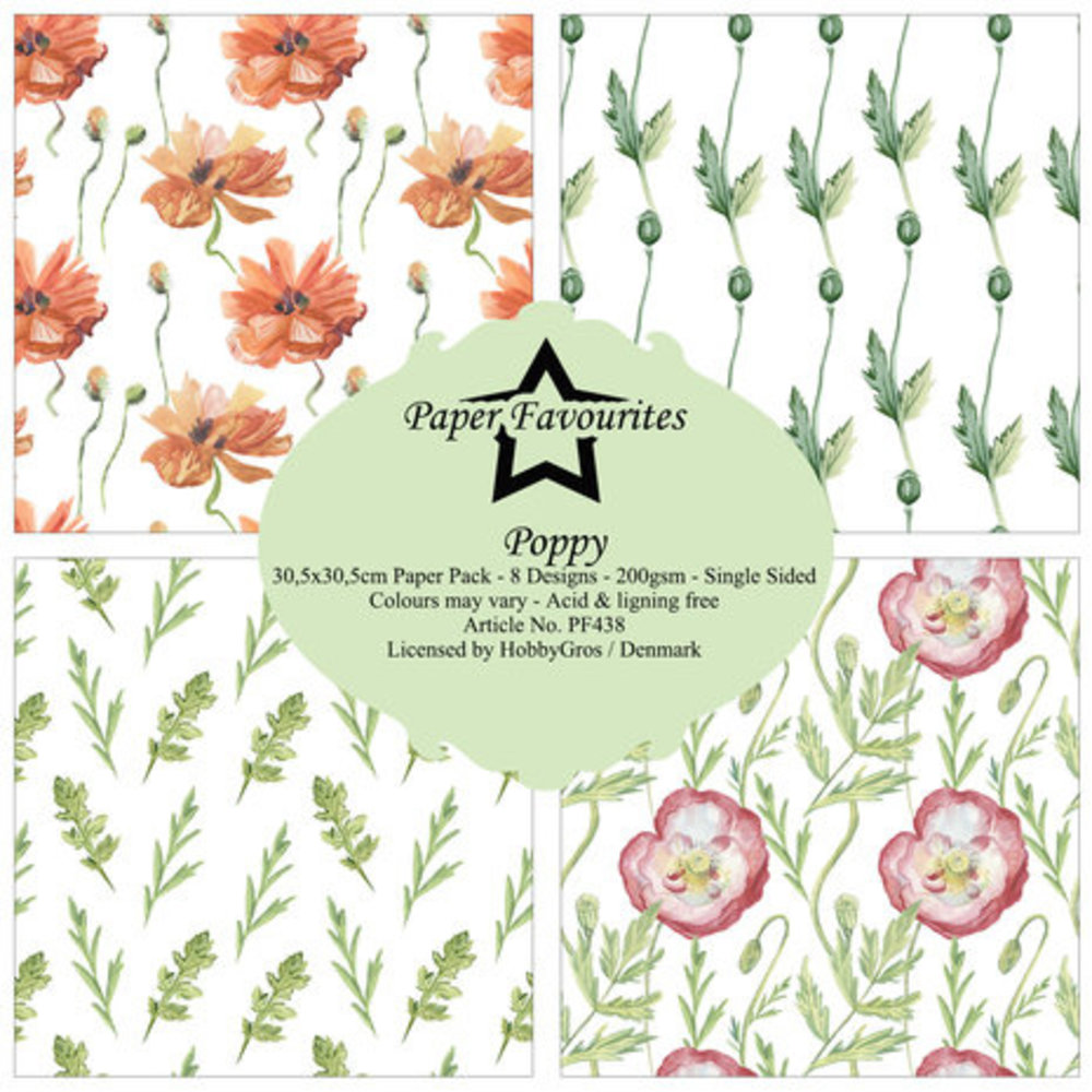 Paper Favourites Poppy 12x12 Inch Paper Pack (PF438)