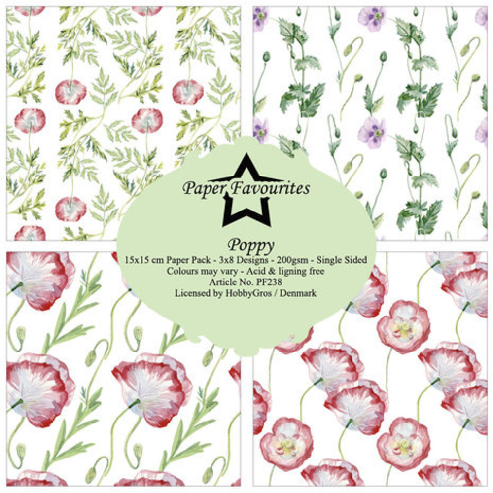 Paper Favourites Poppy 6x6 Inch Paper Pack (PF238)