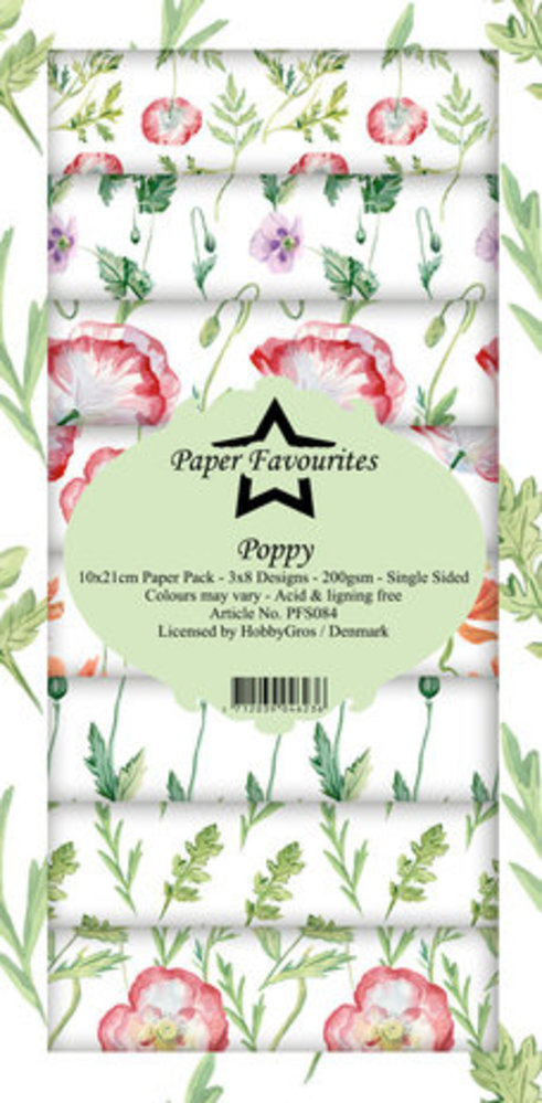 Paper Favourites Poppy Slimline Paper Pack (PFS084) Paper Favourites Poppy Slimline Paper Pack (PFS084)