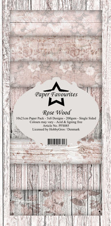 Paper Favourites Rose Wood Slimline Paper Pack (PFS085)