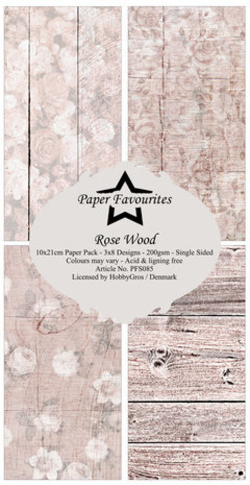 Paper Favourites Rose Wood Slimline Paper Pack (PFS085)