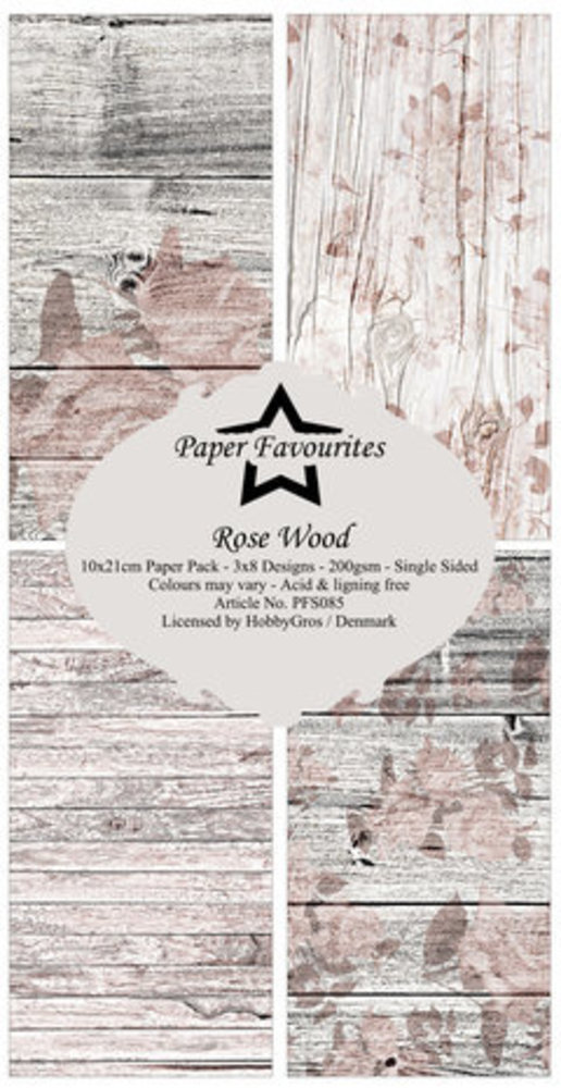 Paper Favourites Rose Wood Slimline Paper Pack (PFS085)