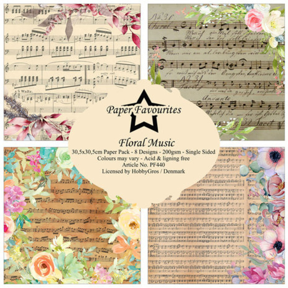 Paper Favourites Floral Music 12x12 Inch Paper Pack (PF440) Paper Favourites Floral Music 12x12 Inch Paper Pack (PF440)
