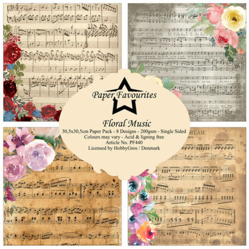 Paper Favourites Floral Music 12x12 Inch Paper Pack (PF440) Paper Favourites Floral Music 12x12 Inch Paper Pack (PF440)