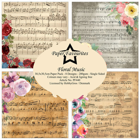 Paper Favourites Floral Music 12x12 Inch Paper Pack (PF440) Paper Favourites Floral Music 12x12 Inch Paper Pack (PF440)
