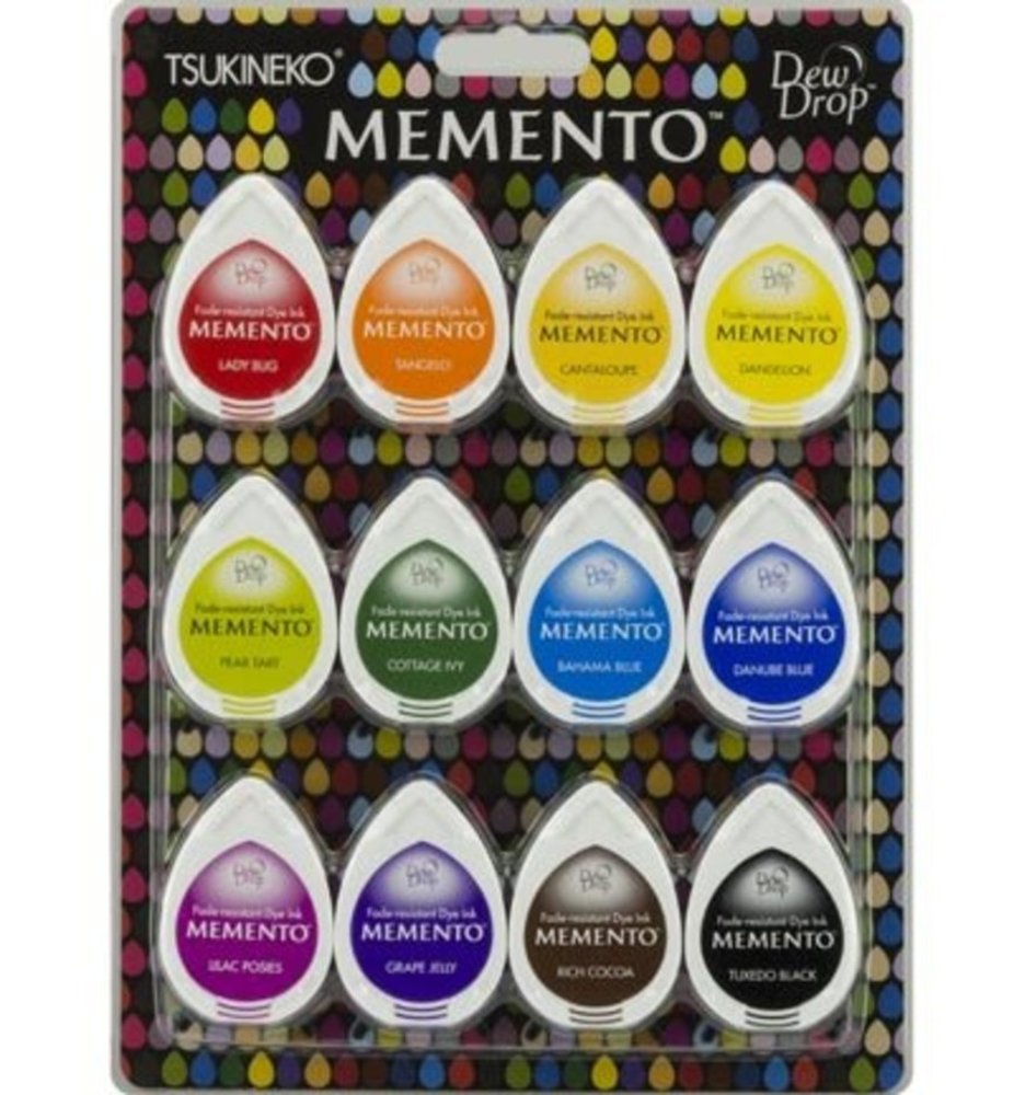 Tsukineko Memento Gum Drops Dye Ink Dew Drops Set (MD-012-100)