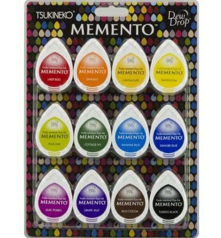 Tsukineko Memento Gum Drops Dye Ink Dew Drops Set (MD-012-100)