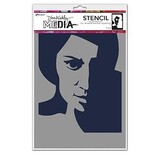 Dina Wakley MEdia Masking Stencil Pensive Face (MDS74861)