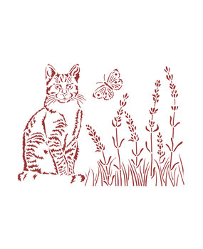 Stamperia Provence Masking Stencil A5 Cat (KSD309) Stamperia Provence Masking Stencil A5 Cat (KSD309)