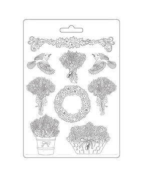Stamperia Provence Soft Mould A4 Garlands and Bouquets (K3PTA4527)* Stamperia Provence Soft Mould A4 Garlands and Bouquets (K3PTA4527)*