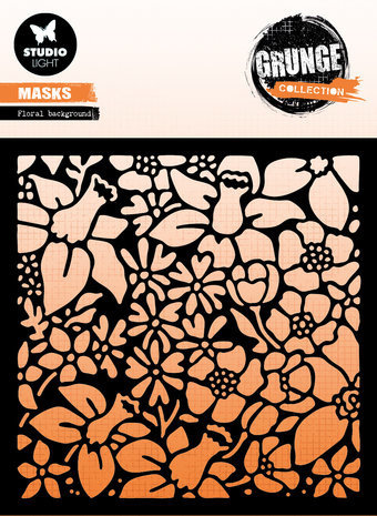 Studio Light Grunge Floral Background 6x6 Inch Masking Stencil (SL-GR-MASK182)