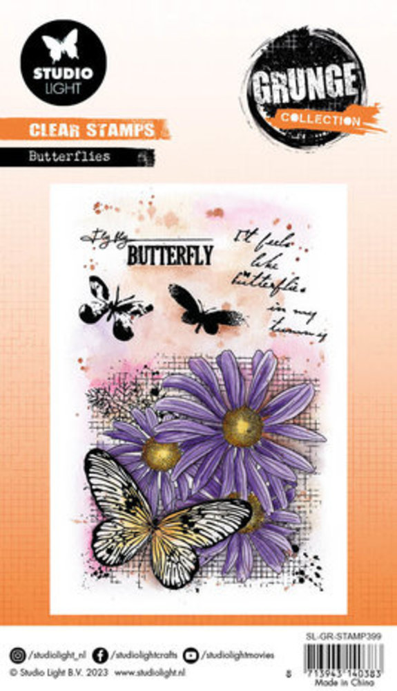 Studio Light Grunge Clear Stamps Butterflies (SL-GR-STAMP399) Studio Light Grunge Clear Stamps Butterflies (SL-GR-STAMP399)
