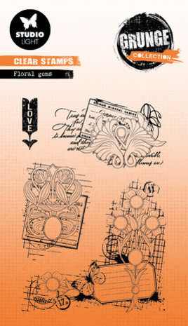 Studio Light Grunge Clear Stamps Floral Gems (SL-GR-STAMP400)