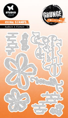 Studio Light Grunge Snijmal Numbers & Flowers (SL-GR-CD503) Studio Light Grunge Snijmal Numbers & Flowers (SL-GR-CD503)