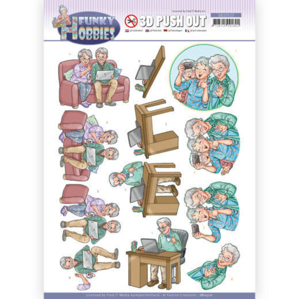 Yvonne Creations 3D Push Out Funky Hobbies Selfie (SB10510) Yvonne Creations 3D Push Out Funky Hobbies Selfie (SB10510)